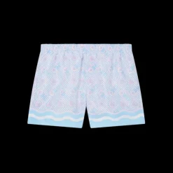 Blue Ping Pong Monogram Swim Trunks