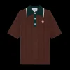Cable Knit Oversized Polo Shirt