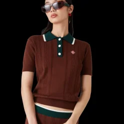 Cable Knit Polo Shirt