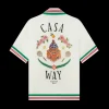 Casa Way Knitted Collar Silk Shirt