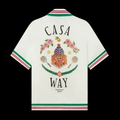 Casa Way Knitted Collar Silk Shirt