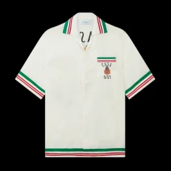 Casa Way Knitted Collar Silk Shirt