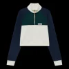 Colourblock Quarter Zip Cropped Sweatshirt