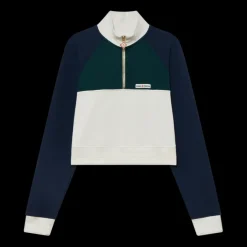 Colourblock Quarter Zip Cropped Sweatshirt