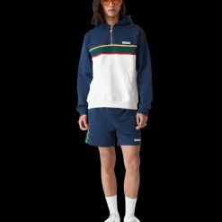 Colourblock Quarter Zip Hooded Sweatshirt