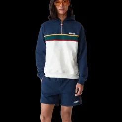 Colourblock Quarter Zip Hooded Sweatshirt