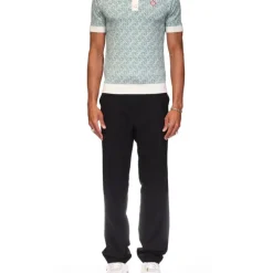 Column Jacquard Monogram Polo Shirt