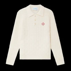 Column Knit Polo Shirt