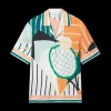 Court Abstrait Short Sleeve Silk Shirt