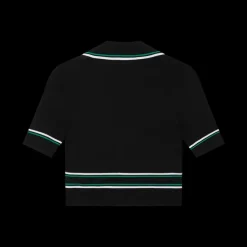 Cropped Knit Polo Shirt