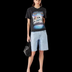 Crystal Embellished Denim Shorts