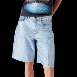 Crystal Embellished Denim Shorts