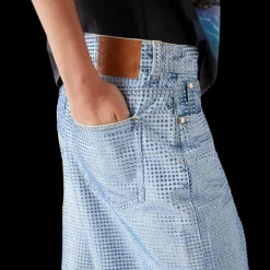Crystal Embellished Denim Shorts