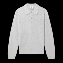 Crystal Monogram Knit Polo Shirt