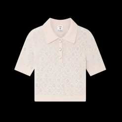 Crystal Monogram Knit Polo Shirt
