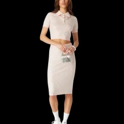 Crystal Monogram Knit Skirt