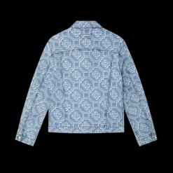 Denim Bleached Monogram Jacket