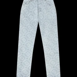 Denim Bleached Monogram Trousers
