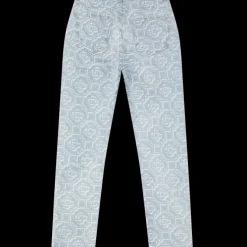 Denim Bleached Monogram Trousers