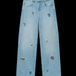Embroidered Motif Jeans