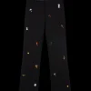 Embroidered Motif Wool Tailored Trousers