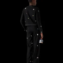 Embroidered Motif Wool Tailored Trousers