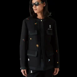 Embroidered Motif Wool Tailored Jacket
