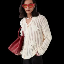 Flower Lace Knit Shirt