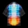 Gradient Check Viscose Blend Short Sleeve Shirt