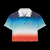 Gradient Cropped Polo Shirt