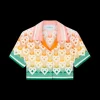 Gradient Heart Monogram Cropped Silk Shirt