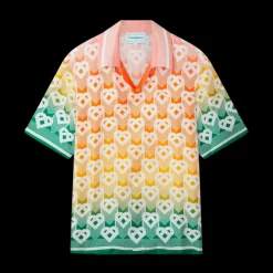 Gradient Heart Monogram Silk Shirt