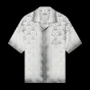 Gradient Heart Monogram Short Sleeve Silk Shirt