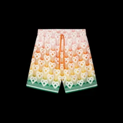 Gradient Heart Monogram Silk Shorts