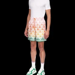 Gradient Heart Monogram Silk Shorts