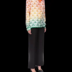 Gradient Heart Monogram Silk Shirt