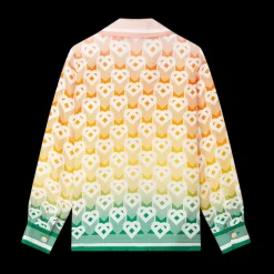 Gradient Heart Monogram Silk Shirt