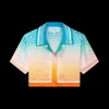 Gradient Monogram Cropped Silk Shirt