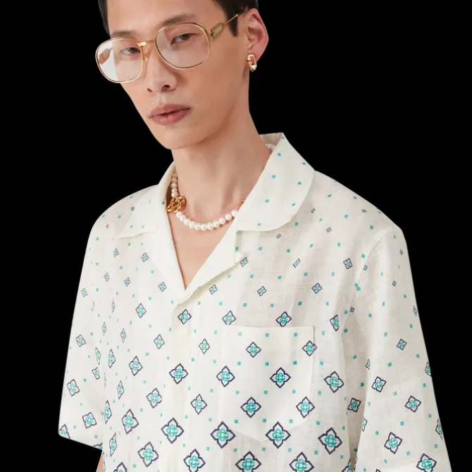 Gradient Monogram Linen Shirt