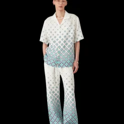 Gradient Monogram Linen Trousers
