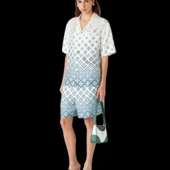 Gradient Monogram Short Sleeve Silk Shirt