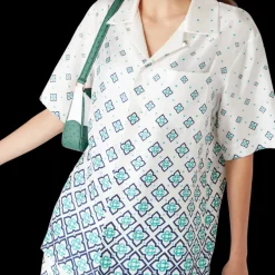 Gradient Monogram Short Sleeve Silk Shirt