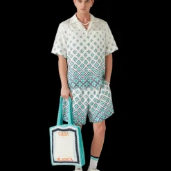 Gradient Monogram Short Sleeve Silk Shirt