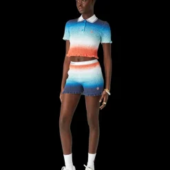 Gradient Shirred Shorts