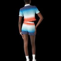 Gradient Shirred Shorts
