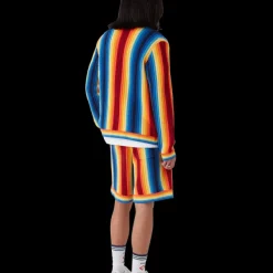 Gradient Stripe Towelling Jacket