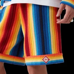 Gradient Stripe Towelling Shorts
