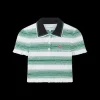 Gradient Striped Polo Top