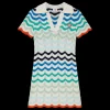 Gradient Wave Crochet Mini Dress