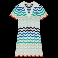 Gradient Wave Crochet Mini Dress